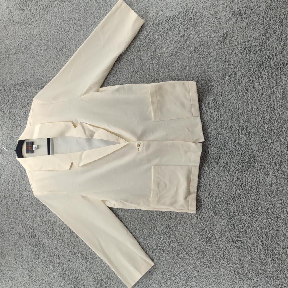 Vintage Jenny Buchanan Women's Suit Jacket off white Size 12 ..REF#23